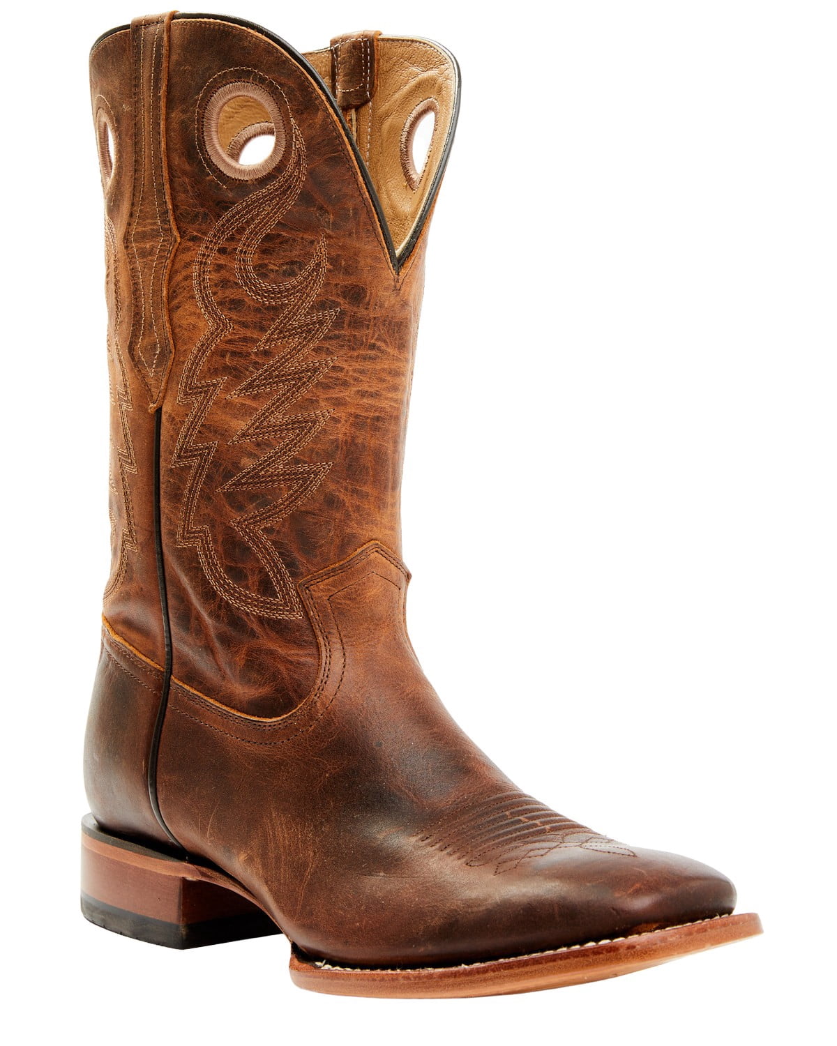 Honcho Mens Size 12 D Brown Leather Roper Cowboy Western Boots Hondo No. 2605 Tobacco Ranch Horse Roper - Hewlett & Dunn main image 2