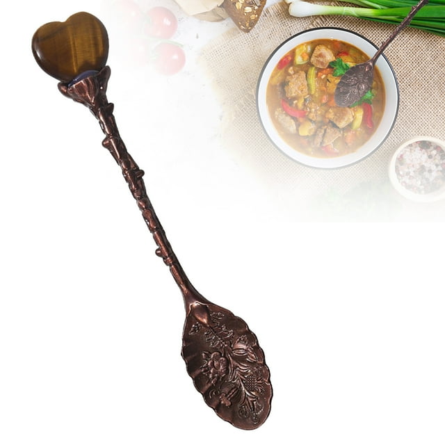 Boreal Craft Natural Heart Spoon Long Handle Ice Coffee Dessert Spoon Stirring Spoon Plate Mates Light Table Runner And Mats Small round Table Mat Dinning Table Runners with Mats for Posh Table round