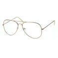 thumbnail image 2 of Trendy Oversized Officer Style Tear Drop Shape Metal Clear Lens Eyeglasses Matte Rose Gold, 2 of 4