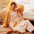 thumbnail image 1 of Pijamas gruesos con capucha para mujer, ropa de dormir con dibujos animados de conejo rosa, mono de una pieza de Anime para adulto, ropa de noche de Navidad, 1 of 4