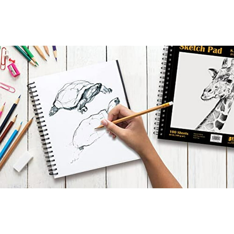 Hardcover Sketchbook for Drawing 8.5 x 11 Spiral Sketch Book for Adults  Women Kids with 100gsm 68lb 120 Sheets Premium Paper Sketch Pad for Drawing