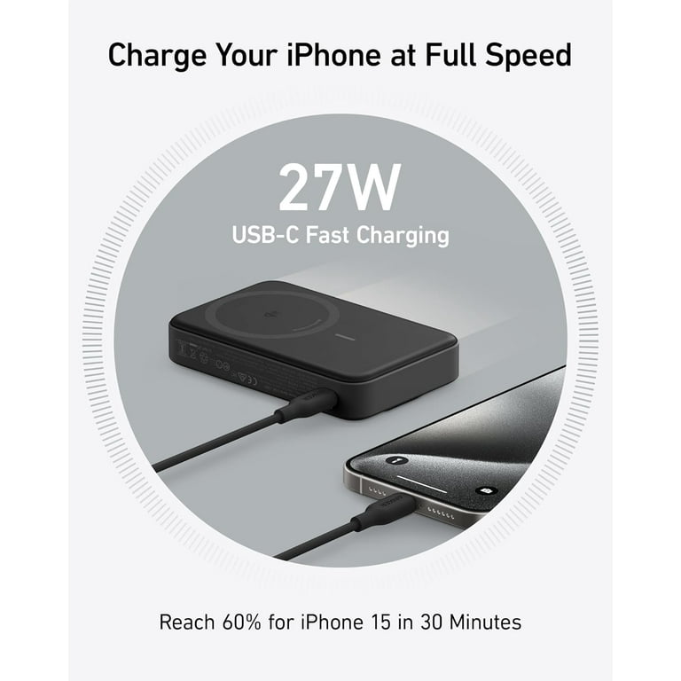 Anker MagGo Power Bank, 15W Wireless Charger, 10,000mAh, Foldable