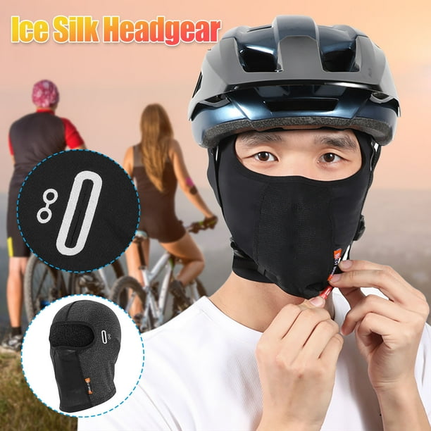 Xihbxyly Mascarilla Facial de Seda Fría para Exteriores, Protección Solar con Diseño de Cobertura Total, Absorción Del Sudor de Secado Rápido, Transpirable y Ligera, Ideal para Ciclismo, Running y Se
