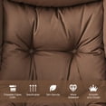 thumbnail image 5 of Kepooman Modern Fabric Large Lazy Chair, Accent Oversized Comfy Reading Chair, Thick Padded Cozy Lounge Chair with Armrest, Steel Frame Leisure Sofa Chair for Living Room, Bedroom, Dorm, Brown, 5 of 7