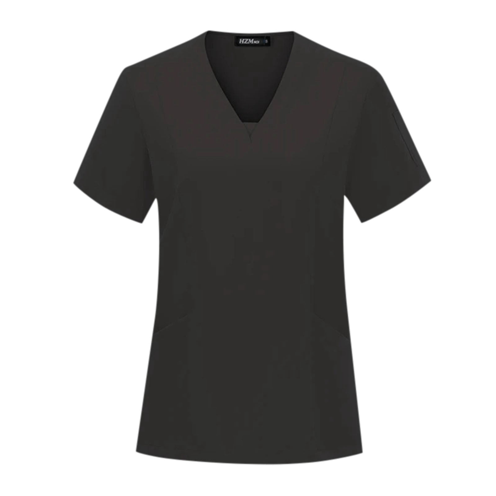Women Athletic Scrub Set - Stretch V-Neck Top & Multi-Pocket Cargo Joggers, Easy Care Comfortable Nursing Workwear