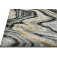 thumbnail image 3 of HR Orangish Yellow Grey Black Modern Contemporary Abstract Area Rugs Marble Pattern, 2' x 7' Runner, 3 of 5