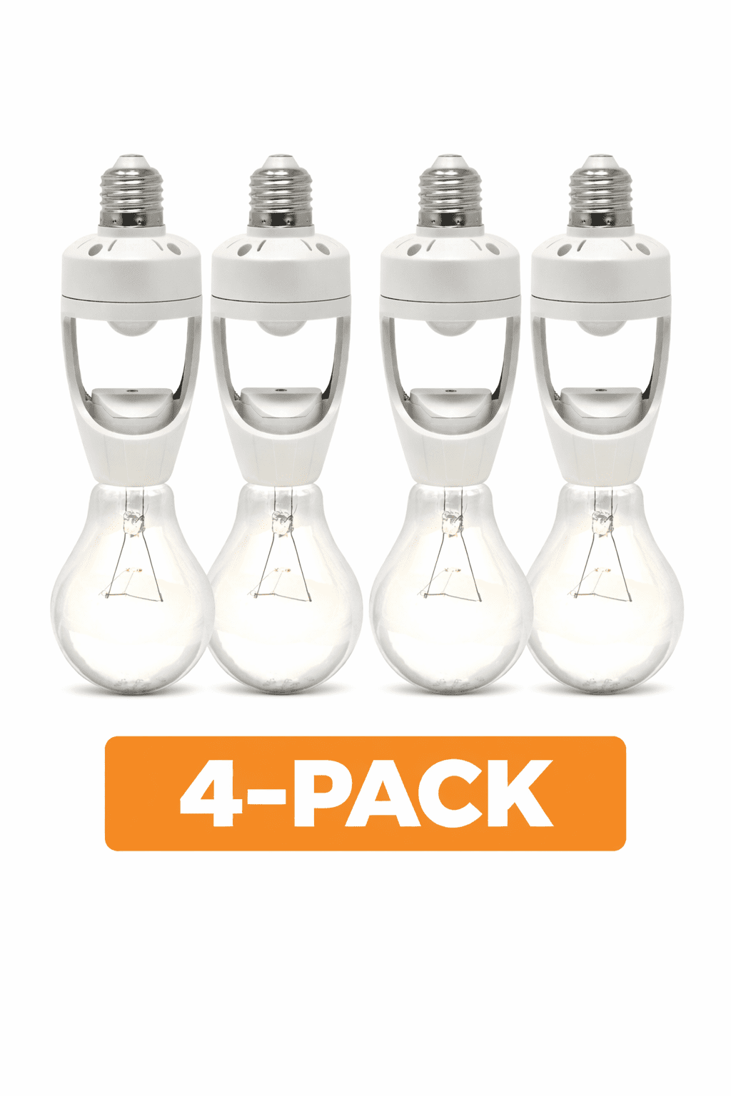 LED Concepts 180° Motion & Dusk-to-Dawn Sensor Light Bulb Socket Cap, 4-Pack