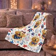 thumbnail image 6 of Dog Portrait Colorful Pet Artwork Playful Graphic Style Dog Lovers Colorful Pet Portrait Warm Flannel Blanket, Pet Adoption Gift for Living Room and Bedroom Home Decor, 6 of 9