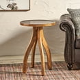 thumbnail image 3 of Boho End Table Mango Wood Accent Table for Living Room or Sofa Side 18" x 18" x 24.75", 3 of 11