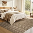 thumbnail image 2 of VUNATE 6'x9' Area Rugs for Living Room Washable Rugs Boho Moroccan Area Rug Soft Neutral Geometric Bohemian Carpet Distressed Indoor Rug for Bedroom Dining Room Office Foldable Nonslip Rug Dark Brown, 2 of 7