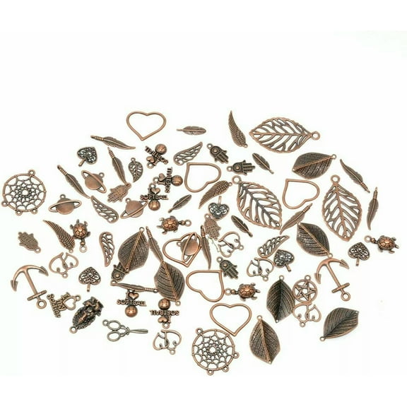 U8MO 10 Assorted Charms Antique Copper Tone Mixed Pendants Jewelry Making Supplies