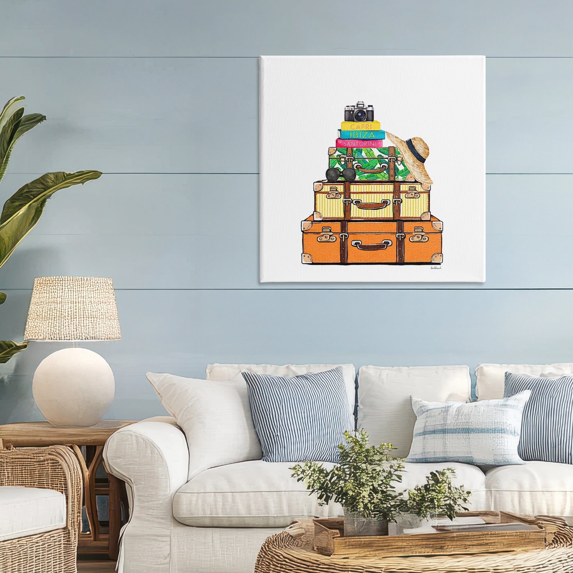 Stupell Industries Travel Suitcases & Camera Canvas Wall Art, design by Amanda Greenwood