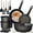 Black, variant on 21Pcs Ceramic Nonstick Cookware Set, Detachable Handle, Stackable, Oven/Induction Safe, for RV, Mother's Day Gift