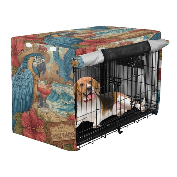 Qxltty Blue Parrot Crate Cover Durable Oxford Cloth Pet Kennel Sunshade Universal Fit for 35in Wire Cage