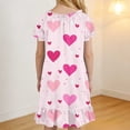 thumbnail image 6 of Atogsazn Girls Summer Hearts Nightgown Kids Flowy Ruffle Short Sleeve Loose Fit Dress Dressy Casual Dress Pink 10-11 Years Fashion, 6 of 9