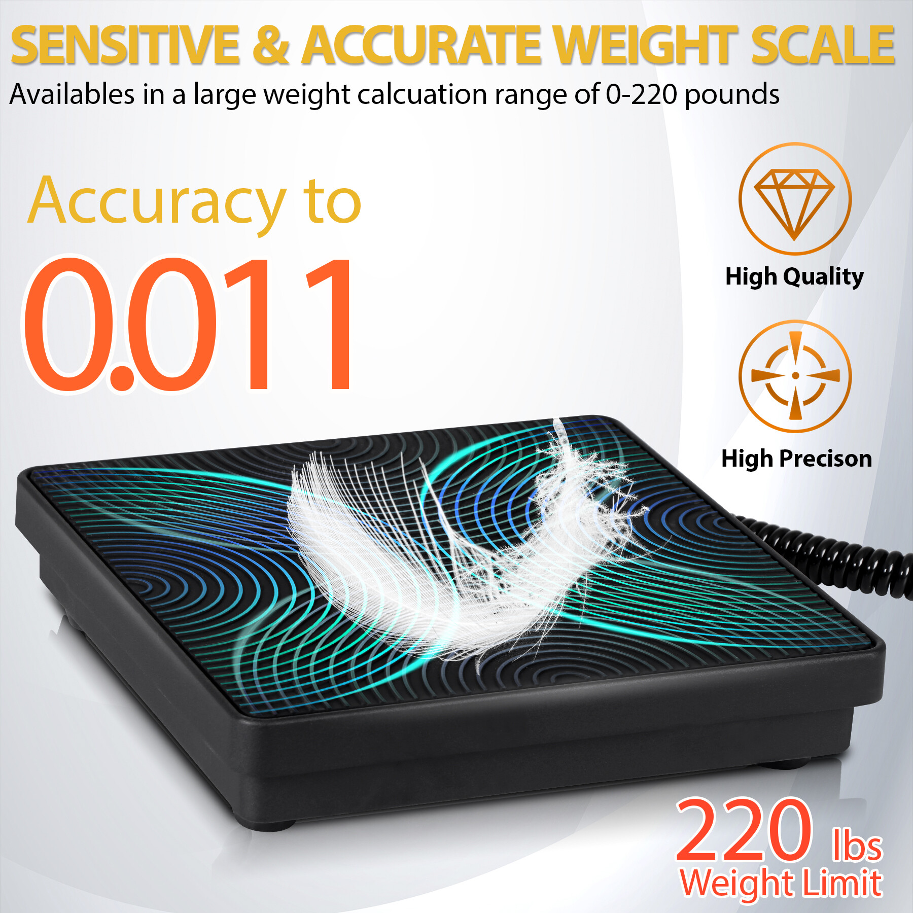HomGarden 220 Lbs Electronic Digital Refrigerant Charging Weight Scale W/Case for HVAC A/C