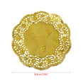 thumbnail image 4 of BQBQERT 50Pcs/Set 3.5 Inch Hollow Floral Embossed Round Lace Paper Doilies Wedding Party Tableware Metallic Gold Placemat Decoration, 4 of 9