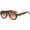Leopard Tea Gradient, variant on Sunglasses Women Shades UV400 Retro Rivets Decoration Gradient Men Round Sun Glasses-USA