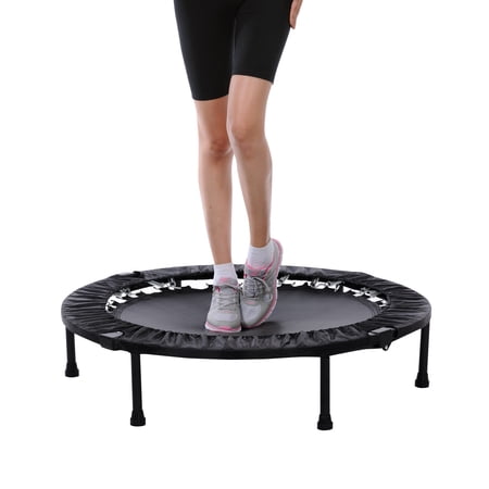 Sunny Health & Fitness 40-Inch Mini Exercise Fitness Trampoline for Adults, Foldable Rebounder Workout, Black, NO. 023
