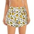 thumbnail image 2 of Rateoe Cute Bee Printed 2 in 1 Women's Workout Shorts for Athletic Gym Running Shorts with Phone Pockets-X-Large, 2 of 7