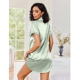 thumbnail image 4 of Ekouaer Nightgown for Women Silk Satin Nightshirt Short Sleeve Sleep Dress Casual Sleepwear, 4 of 6