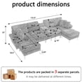 thumbnail image 4 of Canapé Sectionnel en Forme de U en Forme de Nuage, Taille 125,9 Pouces, Tissu chenille, Équipé d'Un Fauteuil Inclinable Simple et d'Un Repose-Pieds Mobile, Canapé Modulaire Moderne, avec une interface USB au Centre, 4 of 8