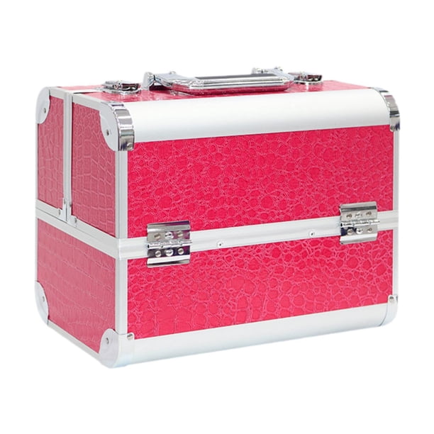 Estuche de viaje para maquillaje, bolsa de maquillaje portátil, maletín de transporte ligero, caja de almacenamiento de belleza con cierre, caja de Rosa roja