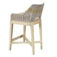 thumbnail image 6 of 30 Inch Set of 2 Barstool Chairs-Handcrafted Mango Wood-Beige Cushion, 6 of 9