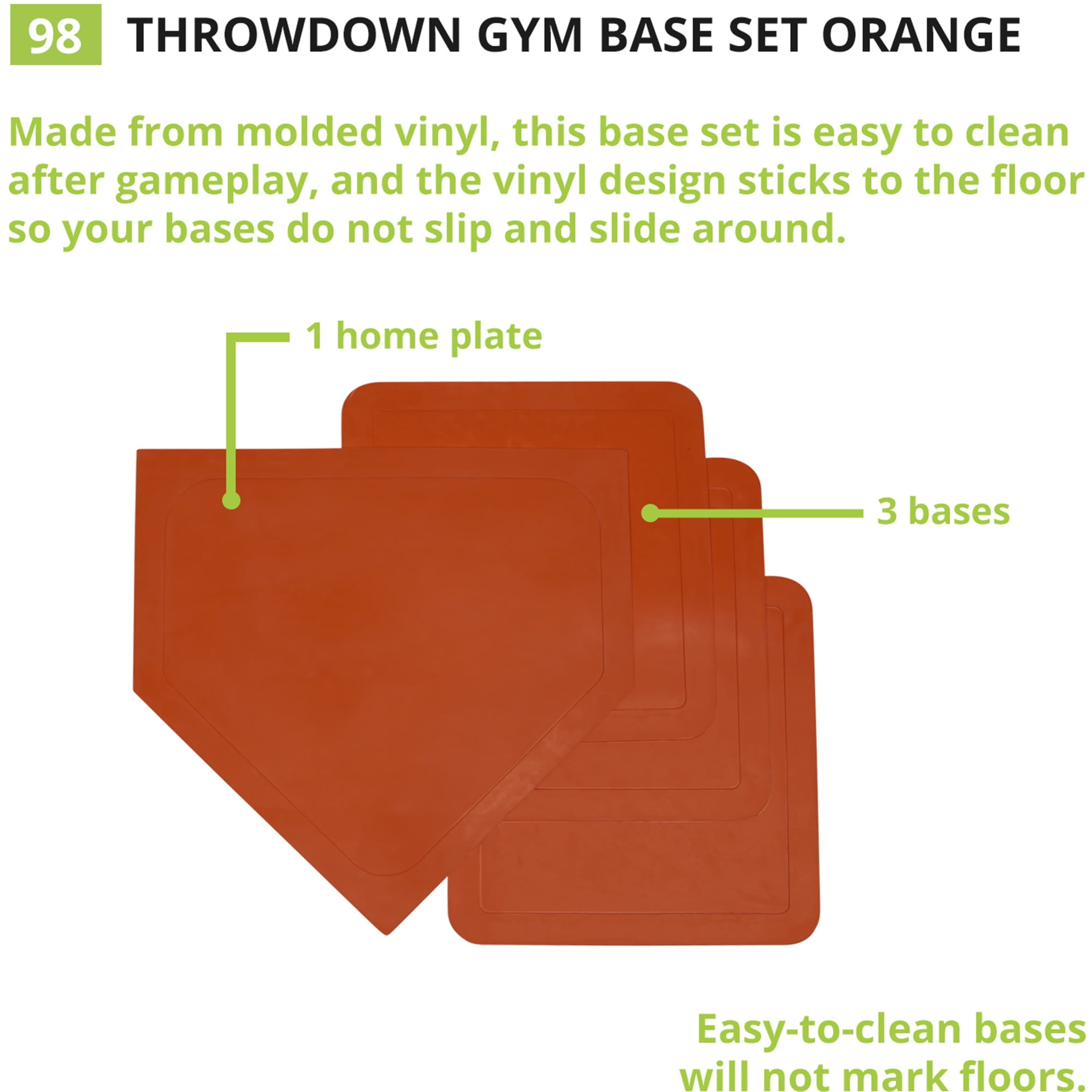 Details about   Baseball Softball or Kickball Home Plate and Bases with Waffle Bottom 4 pcs 