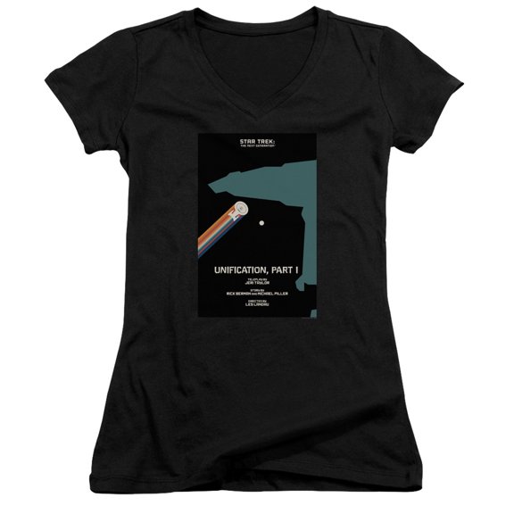 Star Trek Tng Season 5 Episode 7 Junior Women's V-Neck T-Shirt Black