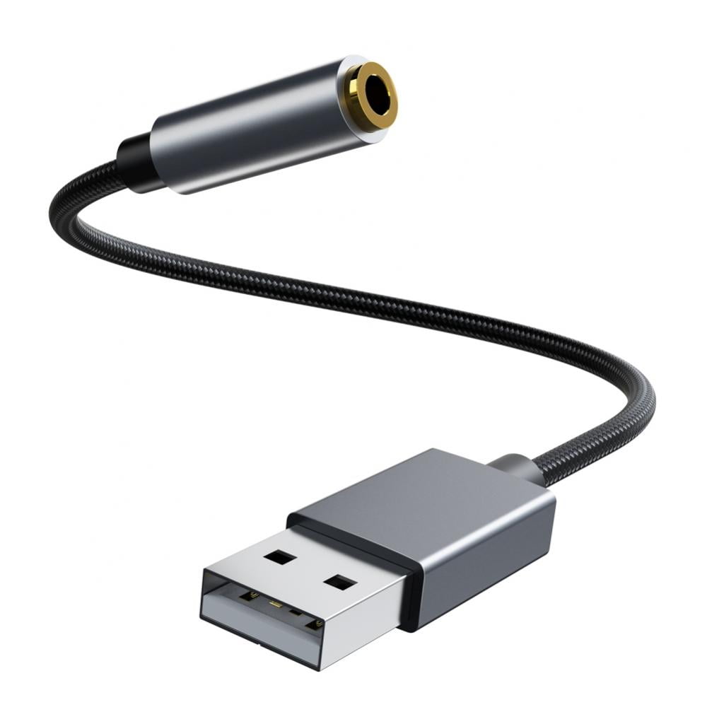 USB to 3.5mm Audio Jack Adapter, TRRS USB AUX Audio Jack External Stereo Sound for Speaker, PS4, PS5, PC, Laptop, Desktops - Walmart.com