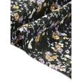 thumbnail image 5 of Agnes Orinda Women's Plus Size Floral Tops Pleated V Neck Flared Sleeve Casual Summer Blouses 4X Black, 5 of 6
