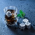 thumbnail image 2 of Cubitos de Hielo de Acero Inoxidable 304 Reutilizables Piedras de Whiskey Stainless Steel Chilling Ice Cubes para Bar y los Amantes del Whisky, Vino, Cerveza y Licores (Set de 12, incluye pinzas), 2 of 4