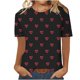 thumbnail image 1 of Camisetas Casuales de Manga Corta con Cuello de Tripulación Impresa de San Valentín Tee Gráfica Ligera Top 95% Poliéster 5% Elastano para el Uso Diario, Camiseta de Moda Cómoda, 1 of 8