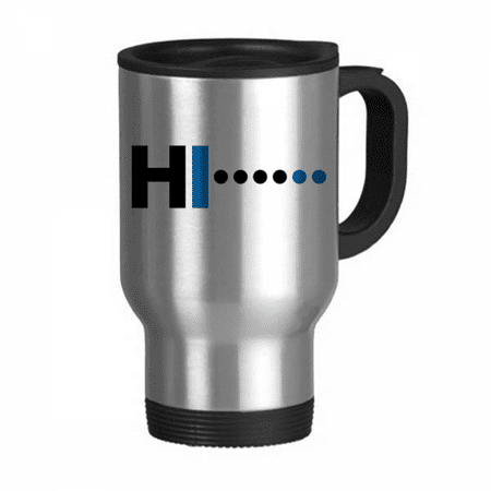 

Morse Code Hello Dot Line Expression Travel Mug Flip Lid Stainless Steel Cup Car Tumbler Thermos