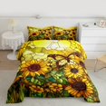 thumbnail image 2 of Homewish Yellow Rustic Sunflower Bedding Comforter Set,Country Floral Plant Twin Comforter Sets,Yellow Green Bedding Set For Girl,Luxury Bedroom Decor Reversible,2-Piece, 2 of 8