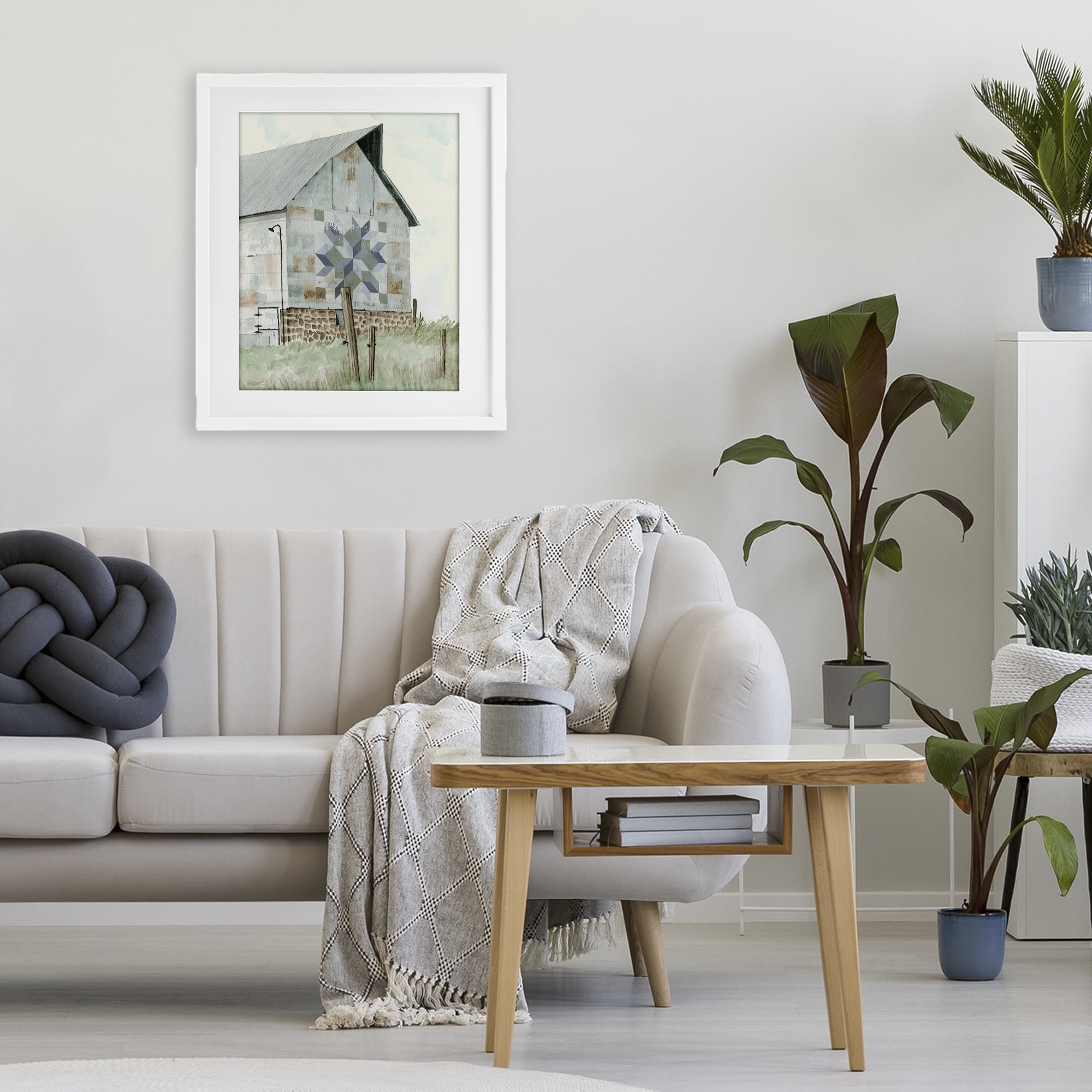 Stupell Industries Pickel's Barn Quilt White Framed Print Under Glass, design by Cindy Jacobs