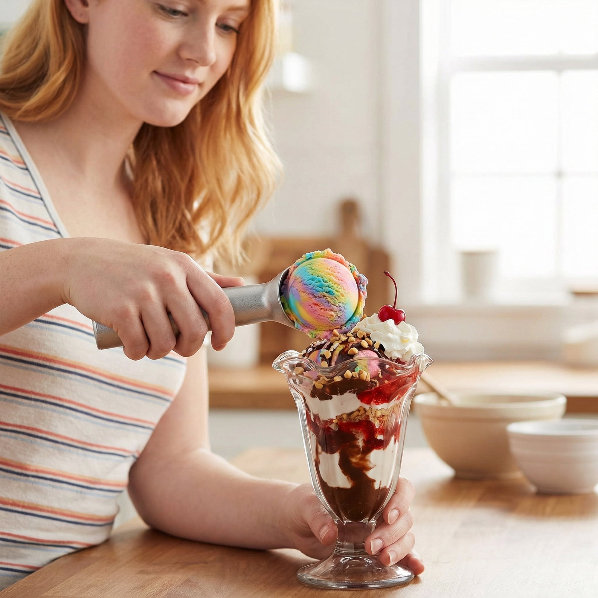 Unique Bargains Stainless Steel Ice Cream Scoop with Handle Silver 1