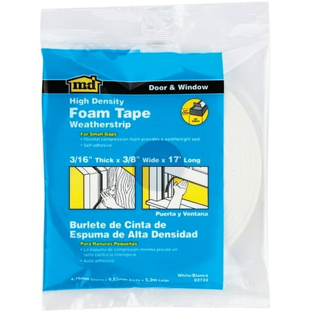 

2PK M-D 3/8\ W x 3/16\ T x 17 L White Foam Weatherstrip Tape
