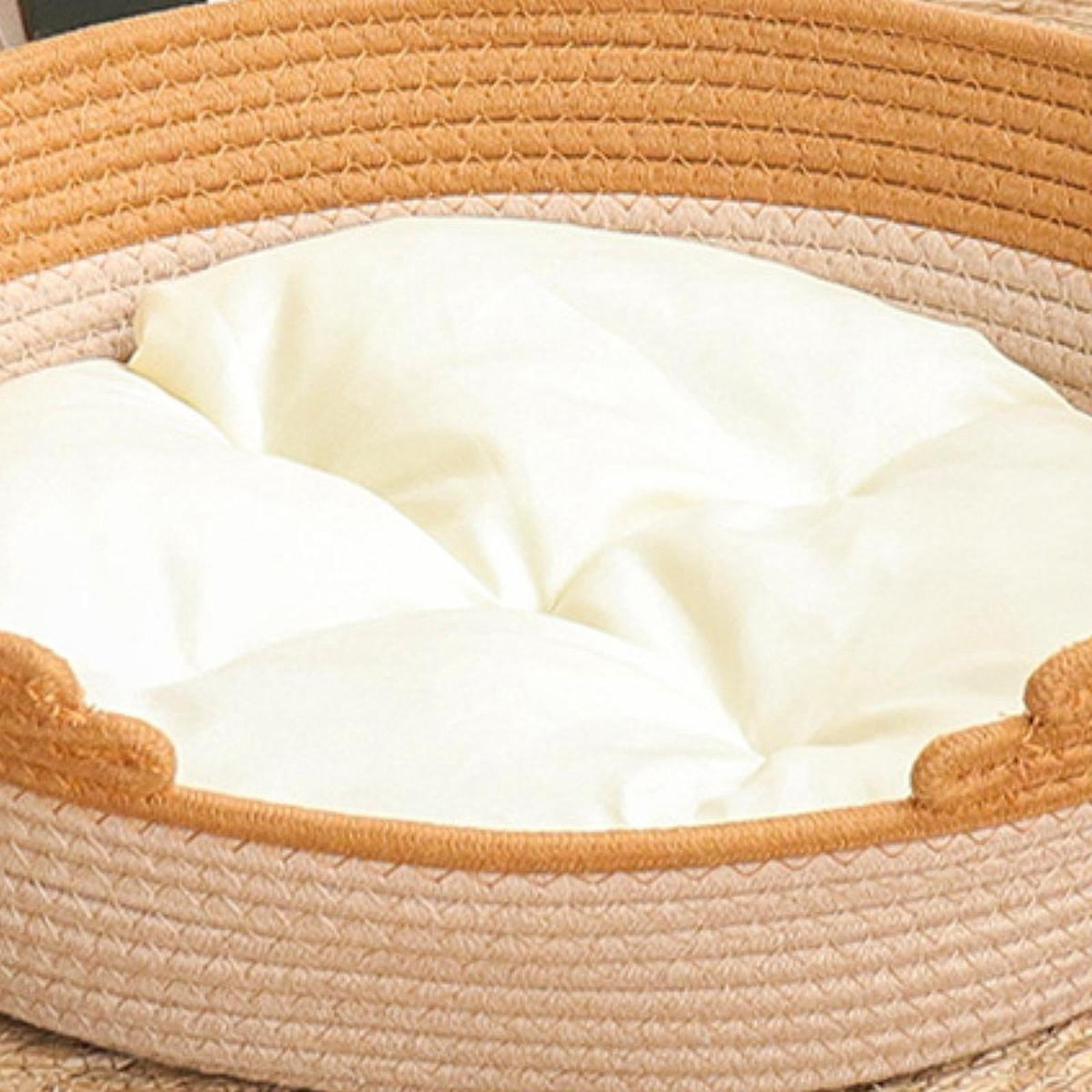 Bvdfgk Cat Bed Basket Dog Bed with Cushion Breathable Portable Scratch Resistant Lounge XL