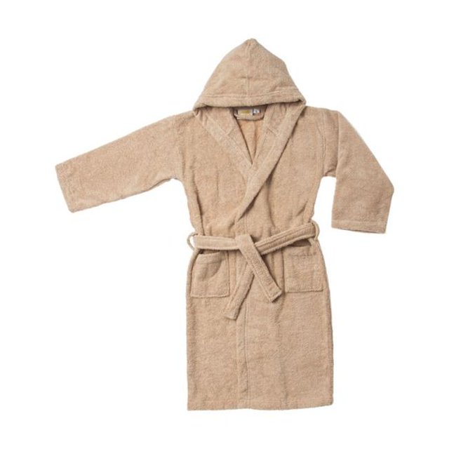 Superior ROBE KID TAUPE ROBE de Bain à Capuche pour Enfants LG&44; 100% Coton Égyptien - TAUPE