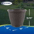 thumbnail image 3 of Suncast Sonora 18 Inch Resin Wicker Decorative Flower Planter, Brown (4 Pack), 3 of 12