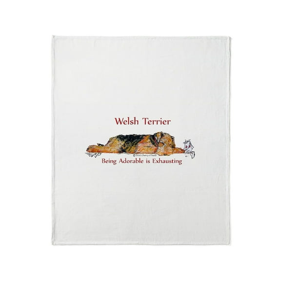 CafePress - Exhausted Welsh Terrier - Soft Fleece Throw Blanket, 50"x60" for All Ages