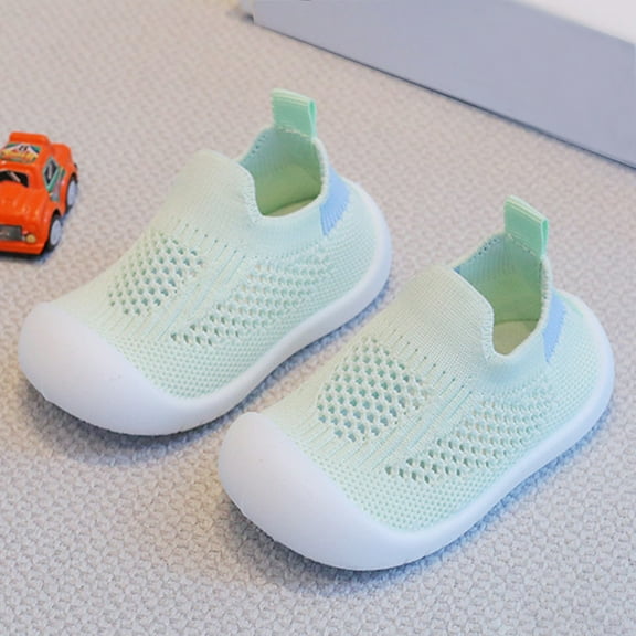 LIUYUNNN Infant Solid Color Sock Shoes with Grip Sneakers Rubber Sole for Boys Girls Walking baby shoes 6-12 Months Boys Girls Four Seasons Outfits