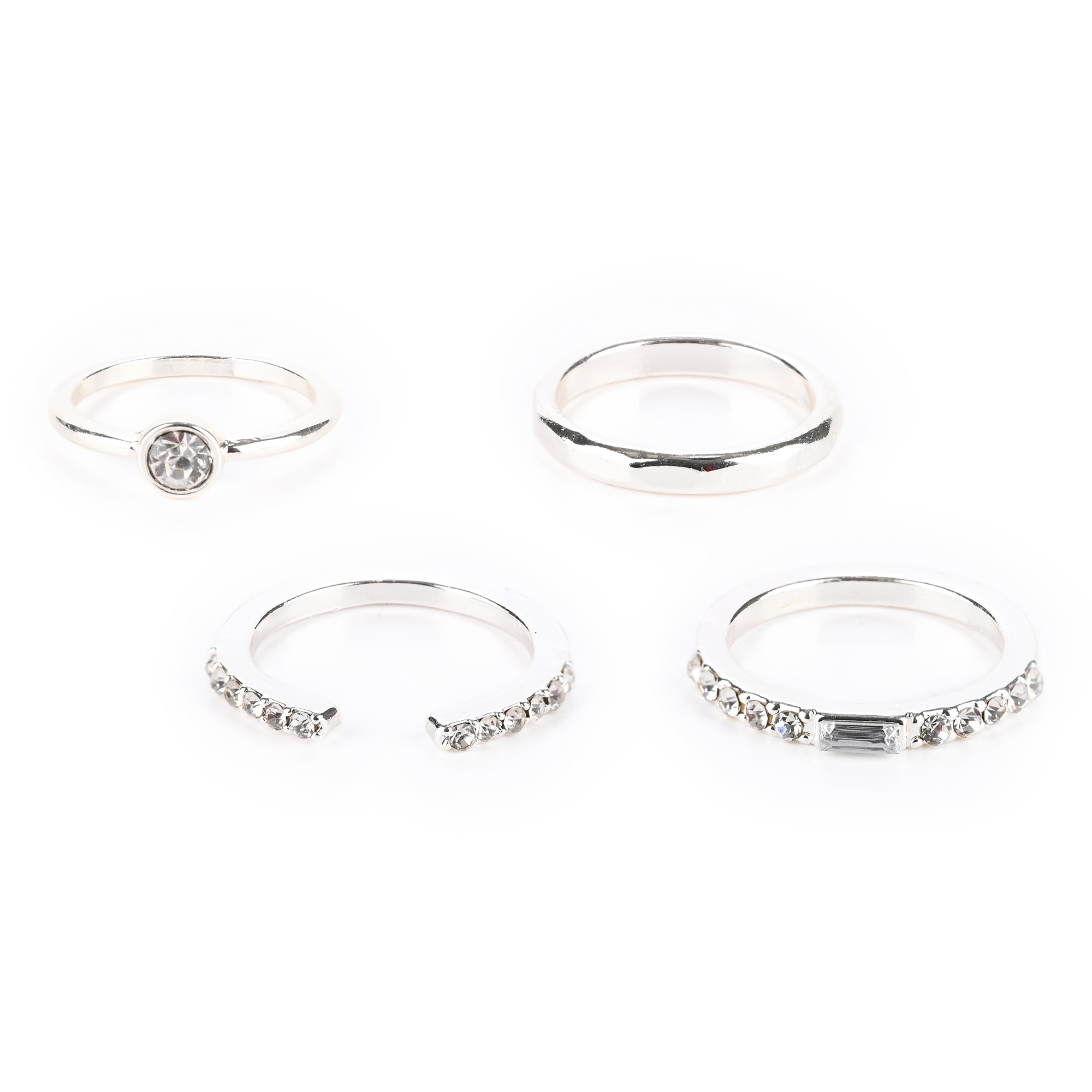 Claires Teen Girls Silver Butterfly Rings Set, 6/7, 8 Pieces, Great Gift, 38121
