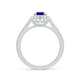 thumbnail image 2 of Angara Natural 0.8 Ct. Tanzanite with Diamond Halo Ring in 14K White Gold for Women (Ring Size: 3), 2 of 10