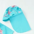thumbnail image 5 of LIIPEE Girls Boys Swimwear Cartoon Printed 2 Piece Short Sleeve Round Neck Romper Swimsuit With Hat Toddler Casual Beach Pool Party ,Blue,18-24 Months, 5 of 7