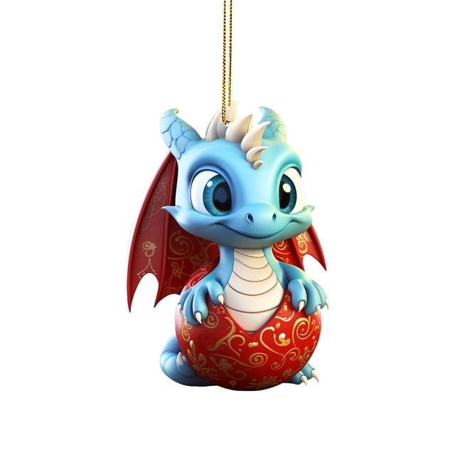Pendentif de Bébé Bleu et Rouge de Noël, Pendentif Volant Mignon de Noël, Double Imprimé Acrylique, Pendentif de Naissance de Bébé, Guirlande de Perles, Rideau de Porte