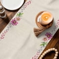 thumbnail image 3 of Spring Floral Table Runner 48 Inches, Watercolor Easter Eggs Wreath Plants Beige Bed Runner Dresser Scarves Tabletop for Indoor Outdoor Parties/Ceremony/Banquet, 13" x 48", 3 of 8