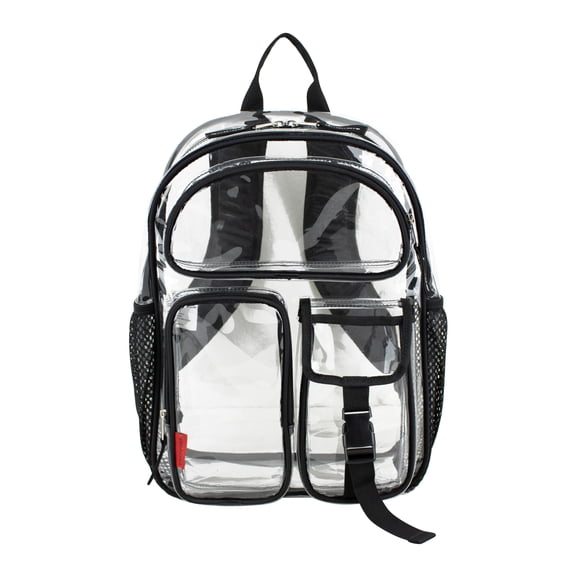 Eastsport Unisex 16" Junction Cargo Clear Backpack, Black